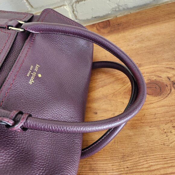 Like New Kate Spade Burgundy Leather Nicola Chester Handbag Satchel Purse - Picture 7 of 14